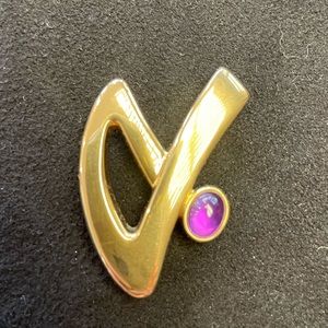 Kai Yin Lo/KYLO Designer Signature Brooch with Amethyst